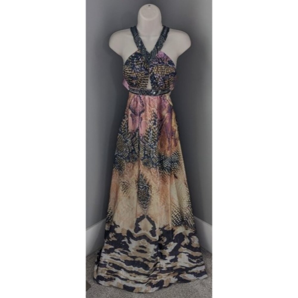Arden B. Beaded Open Back Gown Dress Size XS